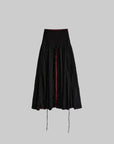 DOINDULGE Layered Draped Panel Gothic Maxi Skirt