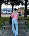 Rase le sol Pantalon en denim à jambes larges déstructuré