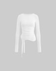 WARDEN EDGE Long-Sleeve T-Shirt Tied-Waist Corset Set - PINKPARKS