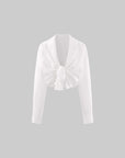 Rase Le Sol Tie-Front Deconstructed Cropped Shirt