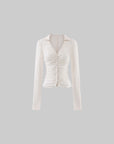 Rase le sol Ruched Fitted Long-Sleeve Shirt