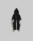 DOINDULGE Pleated Hooded Sheer Layered Outerwear