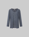 IAMXIAA Oversized Striped Deep Scoop Long Sleeve Top