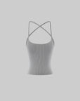 0122stepll Cross Back Lace-Up Camisole