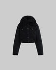 Warden Edge Faux Fur Trimmed Denim Jacket - PINKPARKS
