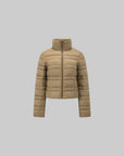 IAMXIAA Quilted Puffer Jacket with Faux Fur Scarf