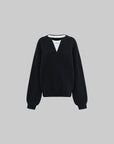 WARDEN EDGE Layered V-Neck Knit Sweater - PINKPARKS