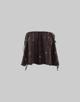 ROVENTE Sequin Bandeau Crop Top