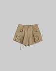WARDEN EDGE Khaki Utility Cargo Shorts - PINKPARKS