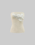 ROVENTE Embellished Strapless Knit Top - PINKPARKS