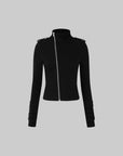 IAMXIAA Veste cintrée à fermeture éclair asymétrique