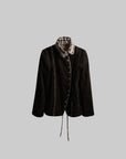DOINDULGE Structured Corduroy Jacket with Asymmetric Button Line