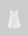 Rase Le Sol Silent Petals Lace-Trim Ruffle Mini Dress
