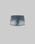 IAMXIAA Low Rise Vintage Wash Micro Denim Shorts