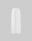 Rase le sol Deconstructed Double-Waistband White Cargo Trousers - PINKPARKS