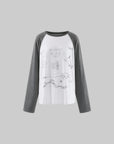 Rase le sol Faded Sketch Raglan Long Sleeve Top