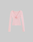 DreamyNerd Rosebud Knit Ribbed Top - PINKPARKS
