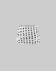 Hydrae Polka Dot Ruched Mini Skirt High Rise Bodycon Fitted Micro Skirt