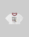 WARDEN EDGE Graffiti Puppy Graphic Cropped Tee - PINKPARKS
