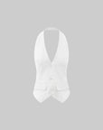 ROVENTE Halter Waistcoat Top with Plunging Neckline and Open Back - PINKPARKS