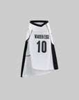 WARDEN EDGE Mesh Panel Asymmetric Basketball Midi Skirt with Number Graphic Detail
