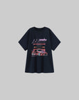 0122stepll スキ2000オーバーサイズグラフィックTシャツ