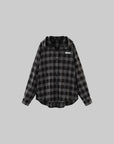 WARDEN EDGE Plaid Hooded Shirt Jacket with Matching Plaid Tube Top Set