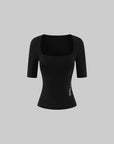 WARDEN EDGE Sculpted Square Neck Fitted Top