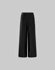ROVENTE Glossed Satin Wide-Leg Pants with Tailored Silhouette - PINKPARKS