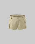 WARDEN EDGE Utility Low-Rise Shorts with Side Pockets in Sand Beige - PINKPARKS