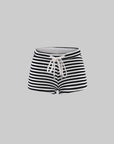 WARDEN EDGE Striped Drawstring Mini Shorts