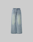 ROVENTE Low Rise Wide-Leg Distressed Jeans - PINKPARKS