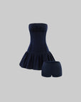 ROVENTE Sculpted Strapless Corset Mini Dress with Flared Hem