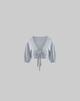 Hydrae Soft Tie Front Cropped Cardigan Top