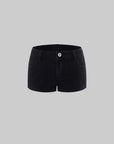 WARDEN EDGE Low-Rise Denim Shorts & Thigh High Ribbon Stocking