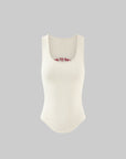 Rase le sol Ribbed Embroidered Tank Top