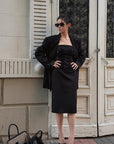 Hydrae Robe midi bustier inspirée du corset avec détails lacés brodés