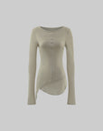 WARDEN EDGE T-shirt à manches longues asymétrique avec finitions bords bruts