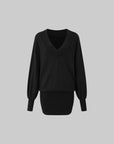 IAMXIAA Deep V Relaxed Longline Knit Sweater