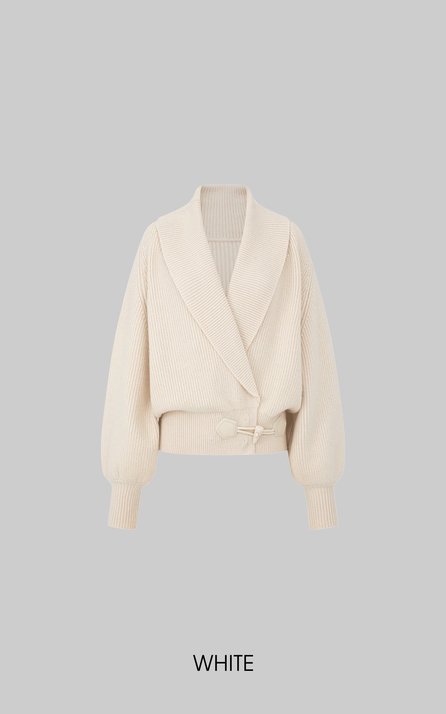 IAMXIAA Ribbed Knit Wrap Cardigan Women Winter Shawl Collar Sweater