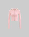 DreamyNerd Cozy Knit Hoodie & Shorts Set in Baby Pink