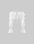 ROVENTE Ruffled Off-Shoulder Top & Draped Skirt Set