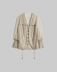 DOINDULGE Relaxed Pleated Shirt Jacket
