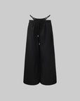 Rase le sol Double-Layered Overlap Drawstring Pants - PINKPARKS