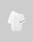 WARDEN EDGE Off-Shoulder Cotton Jersey Tee with Side Tab Detail - PINKPARKS