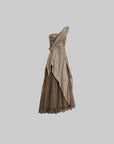 DOINDULGE Asymmetric Lace Panel Maxi Dress