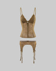 ROVENTE Floral Lace Cami & Garter Belt Set