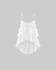 WARDEN EDGE Layered Ruffle Asymmetric Cami Top