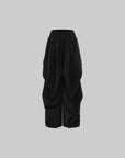 WARDEN EDGE Draped Cargo Pants with Wide Leg Silhouette and Adjustable Drawstring Hem