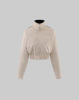ROVENTE Contrast Stripe Cropped Track Jacket